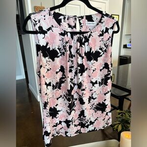 Calvin Klein Floral Sleeveless Blouse - Pink and Black